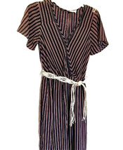 Sienna Sky Red White Blue Jumpsuit With Braided Cord Belt - £14.34 GBP