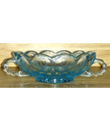 Vintage Glass Blue Small Bowl with Handles Candy Dish Relish Dish Butter... - £19.97 GBP