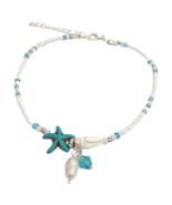 Bohemian Starfish Conch Beaded Charm Anklet Bracelet Beach Summer Jewelr... - £9.86 GBP