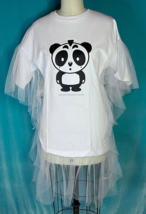 New with Tags Nicopanda Sweatshirt w/Tulle White w/Black Panda Size Small Dance - £27.13 GBP