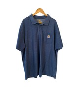 Carhartt Mens Polo Shirt 2XL Blue Loose Fit Midweight Short Sleeve Workw... - $19.99
