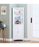 Spirich Home Tall Corner Cabinet In White With Two Doors And Three, Or B... - £123.23 GBP