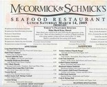 McCormick &amp; Schmick&#39;s Seafood Restaurant Lunch Dinner &amp; Happy Hour Menus  - $45.26