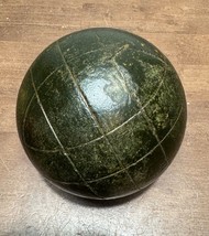 Vintage leather green square lined  Pattern Bocce Ball Replacement (glbb#2) - £19.91 GBP