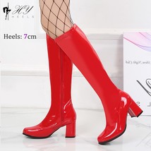 Costumes Knee-High Boots 60s 70s Go Go Boot Retro1960s Ladies Women&#39;s Fancy Dres - £57.38 GBP