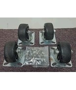 Lot of 4 Heavy Duty Swivel Casters, 3&quot; Diameter 1 1/4&quot; Wide. Mounting Pl... - $46.90 CAD