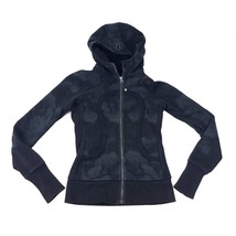 Lululemon Scuba Hoodie II Black Tie Dye Full Zip Sweatshirt Thumbholes Sz 4 - $938.06 MXN