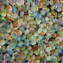 Natural Ethiopian Opal Gemstone Lot Loose Cabochon Multi Fire Gemstone Fire Opal - £26.83 GBP+