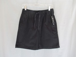 Alfani shorts elastic waist tie Small Deep Black stretch inseam 8&quot; New - $16.61