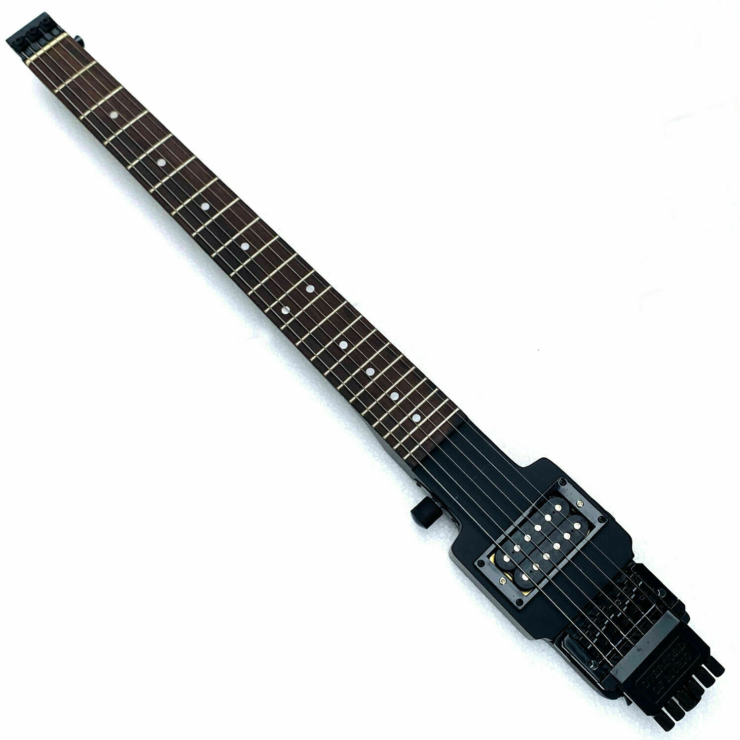Electric Travel Headless Guitar With Tremolo Black Color
