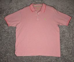 Tommy Bahama Polo Shirt Mens XL Red Striped Short Sleeve Pima Cotton Swo... - $24.89