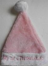 Christmas Santa Hat Cap MY 1st Christmas First Baby Girl Pink White Infant NEW - £7.78 GBP