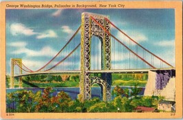 Bridges Postcard George Washington Bridge New York City w Palisades - £7.72 GBP