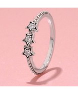 2019 Winter Release 925 Sterling Silver Celestial Stars Ring With Clear ... - £13.23 GBP