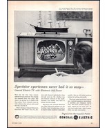 1957 General Electric TV (Television) with Electronic Self Tuner PRINT A... - $6.65 CAD