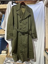 VTG US Army Military Trench Overcoat and Wool Liner Korean War Era 1952 - £62.01 GBP