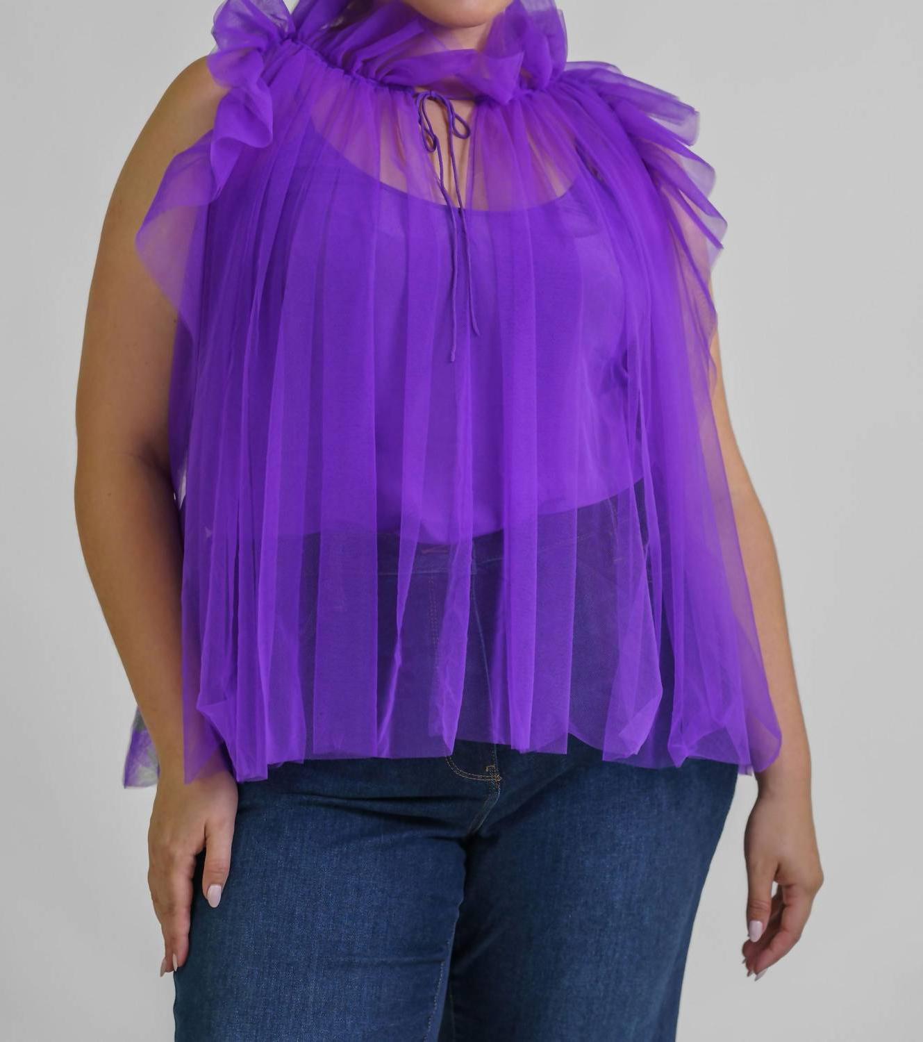 Psophia Tulle Ruffles Top - Plus Passiflora - $171.00