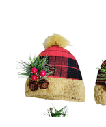 Red Black Plaid Ornaments 7 Piece Lot Hats Mittens Stocking Christmas Ho... - £15.76 GBP