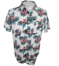Forever 21 Men Hawaiian shirt pit to pit 22 L aloha luau tropical floral button - £14.73 GBP