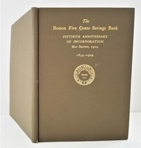 1904 antique BOSTON FIVE CENTS SAVINGS BANK 50th ANNIVERSARY citizens ba... - £97.27 GBP