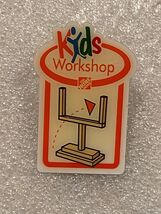 Vintage 1.5" Home Depot Kids Workshop Goalpost Plastic Pin *Pre-Owned* BT1 - $8.99