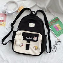 Female Student Korean Harajuku Backpack Large Capacity Nylon Fashion School Bag  - £38.45 GBP
