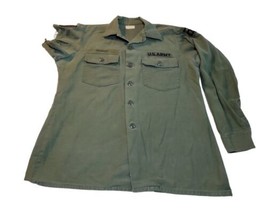 Vgt Vietnam Era US ARMY Issue Uniform Shirt 15 1/2 x 34 Cutoff Sleeve - £21.50 GBP