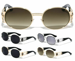 Kleo Round Oval Lion Head Medallion Sunglasses Classic Retro Designer Fashion - £7.03 GBP