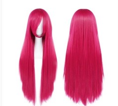 Anogol 32Inch/80cm Long Hot Pink Wig Cosplay Wig For Women, Peluca Rosa - £10.90 GBP