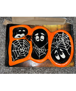 Halloween Serving Dish Platter “BOO” Ceramic FOOD SAFE EUC With Box - $12.87