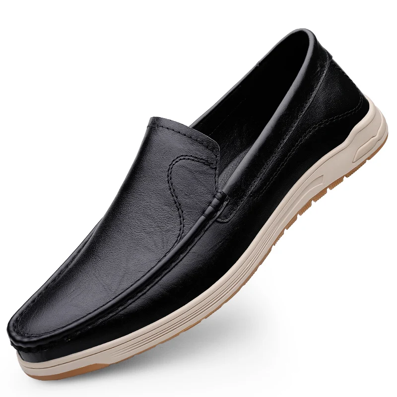 Minimalist Men Genuine Leather Shoes Slip-on Business Dress Shoes All-Ma... - £70.81 GBP