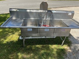 Load King Commercial 100.5&quot; x 36.5&quot; Stainless Steel Sink w/Drainboards &amp;... - $902.50