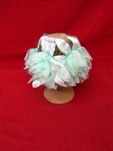 Vintage 1960&#39;S Women&#39;s Net Hat Hair Cover w/Green Flowers #2 - £19.70 GBP