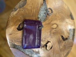 Hobo Purple Leather Wristlet Keychain Wallet - $24.75