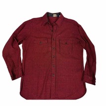 VTG 60s Woolrich Mens Button Plaid  Red/Blk Sz L 100% Wool Sheep Label - £60.65 GBP