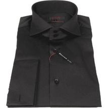 Men Shirt AXXESS Turkey Egyptian Cotton High Collar French Cuffs 224-05 Black image 6