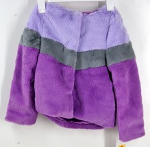 Girl’s Faux Fur Jacket Button-up– S (6/6x) Lavender &amp; Grey Cat &amp; Jack 40 - $24.74