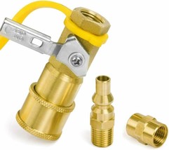 1/4&quot; RV Gas Propane Quick Connect Fittings Shut-off Valve For Camp Stove Grills - £15.58 GBP