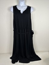 NWT Sonoma Womens Plus Size 3X Black Knit Sleeveless Tie-Waist Maxi Dress - £20.79 GBP