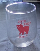 Gettin&#39; Piggy With It stemless wine glass - £13.01 GBP