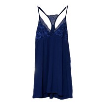 Flora Nikrooz Womens Blue Lace Top Spaghetti Strap Chemise Nightgown Size Medium - £6.67 GBP