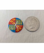 Vintage Swatch Watch Swiss Pin Button 1-3/8&quot; Blue Red Yellow Fleur de Li - $22.76