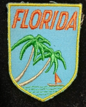 FLORIDA  EMBROIDERED PATCH sail boat beach palm trees FREE SHIPPING - $8.90