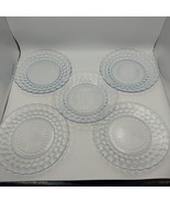 Set of 5 Vintage Anchor Hocking Bubble Blue Dinner Plates 9” - $46.72