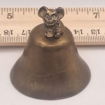 Enesco Mouse and cheese Solid Brass Pewter Bell Figural 1979 - £17.76 GBP