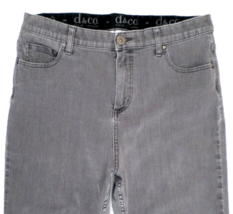 Denim &amp; Company D &amp; Co Jeans 12 (32&quot; waist measured) Gray Bootcut Tummy ... - $14.36