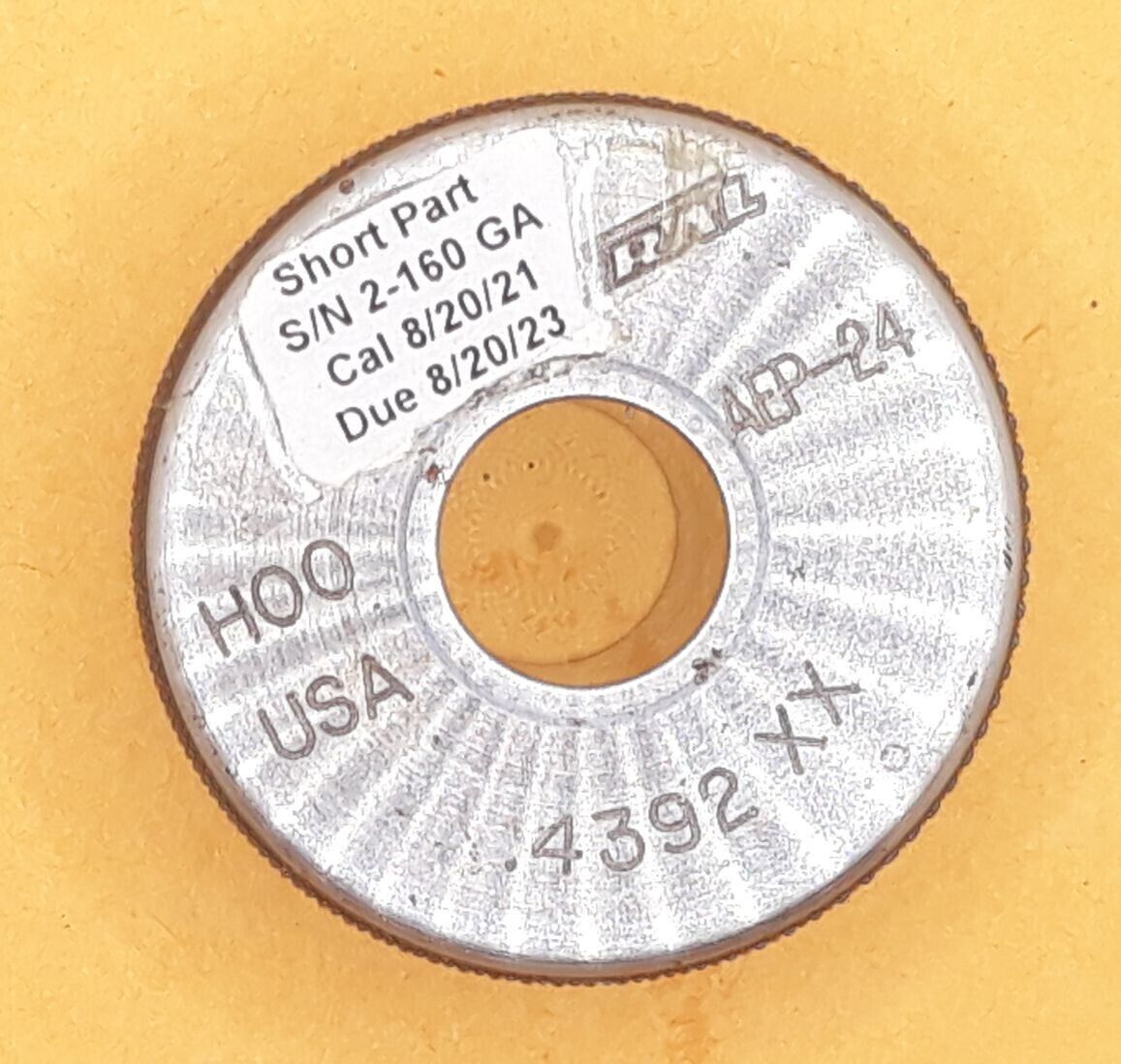 Mahr Federal AEP-24 .4392 XX H00 USA Master Setting Ring - $19.99