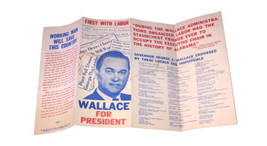 Vintage 1968 Gov. George Wallace For President Pro Labor Union Brochure ... - $6.80