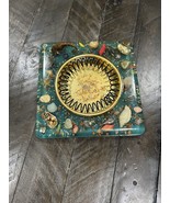 Vtg Blue Lucite Sea Creatures Brass Abalone MCM Cigar Ashtray Shells - $54.27 CAD