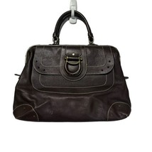 etienne aigner brown leather zip around flap large travel bag - $44.54